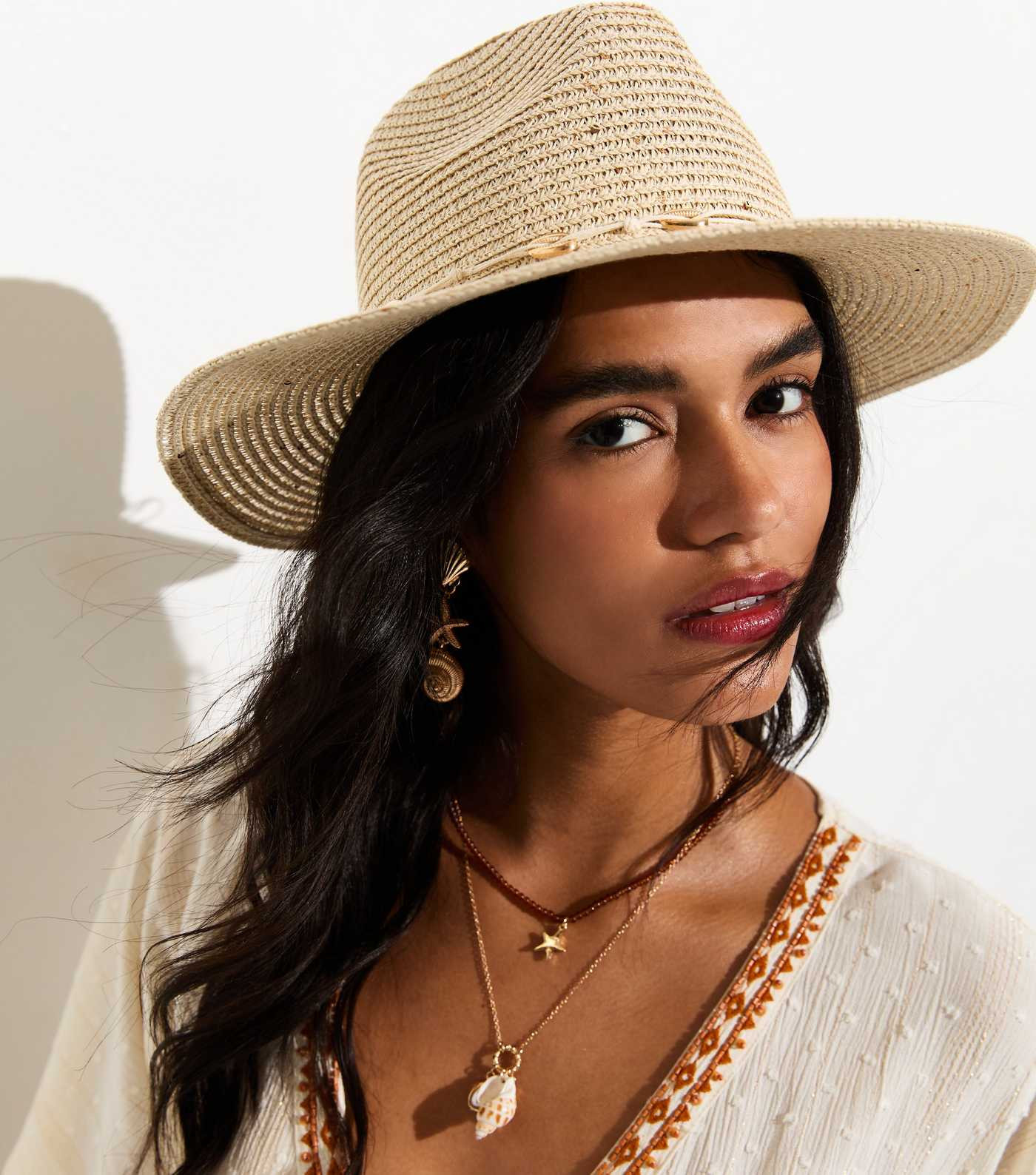 Stone Sequin Embellished Straw Fedora Hat | New Look | New Look (UK)