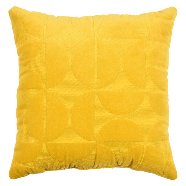 Crosby St. Yellow Geo Quilted Velvet Throw Pillow, 18" | At Home