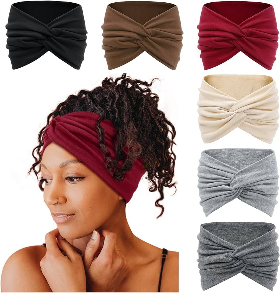 Tobeffect Wide Headbands for Women, 7'' Extra Large Turban Headband Boho Hairband Hair Twisted Kn... | Amazon (US)