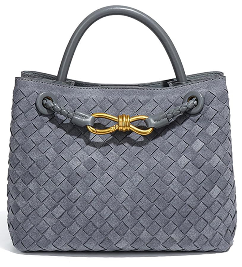 Suede Woven Tote Bag for Women Retro Woven Bag Handbag Bow Shoulder Satchel Suede Crossbody Purse... | Amazon (US)