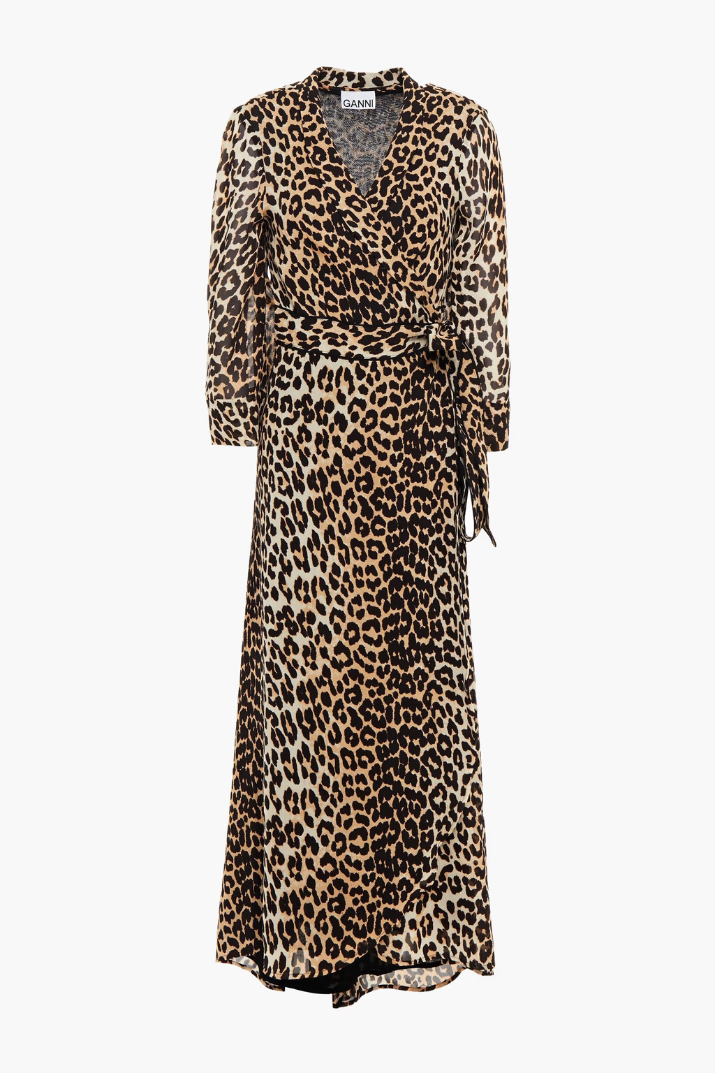 The Ellie leopard-print crepe midi wrap dress | The Outnet (UK and Europe)