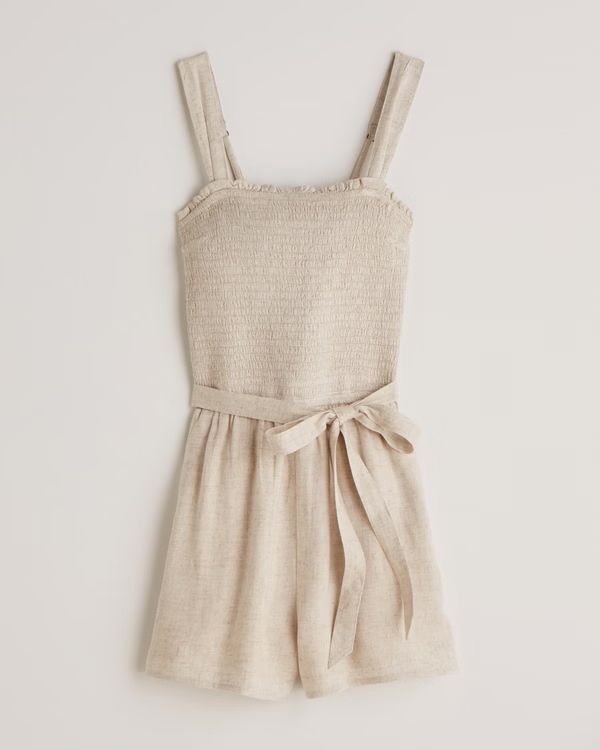 Wide Strap Smocked Romper | Abercrombie & Fitch (US)