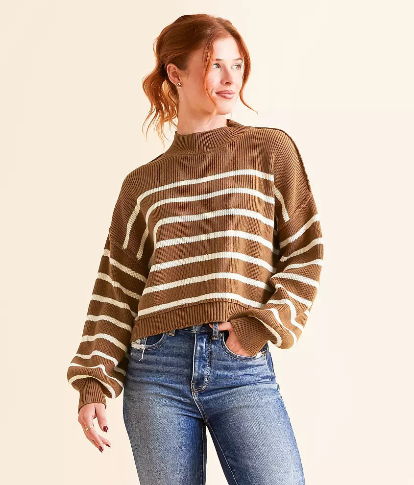Stripe Cropped Sweater | Buckle