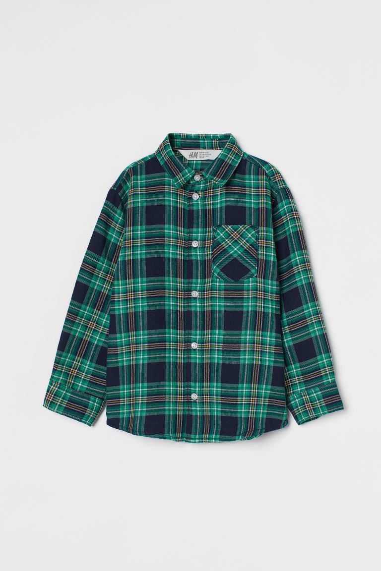 H & M - Plaid Flannel Shirt - Green | H&M (US + CA)