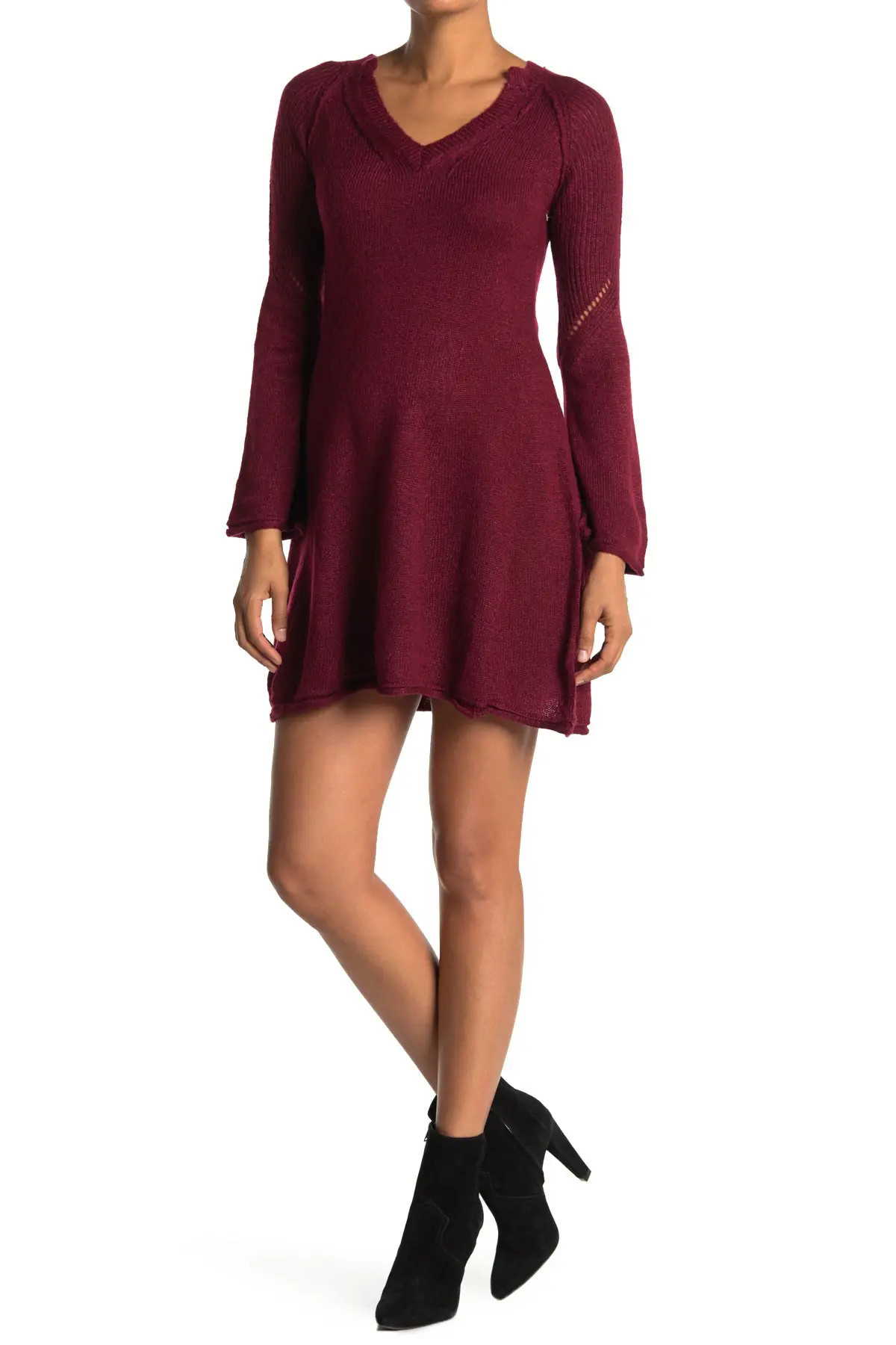 Angie Bell Sleeve V-Neck Sweater Dress at Nordstrom Rack | Nordstrom Rack