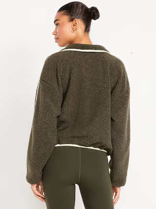 Loose Sherpa Quarter-Zip Pullover | Old Navy (US)