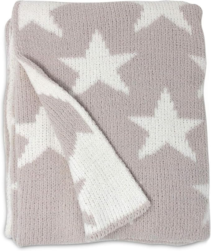 Living Textiles Grey Stars Chenille Soft Baby Blanket Reversible Premium Cozy Fabric for Best Com... | Amazon (US)