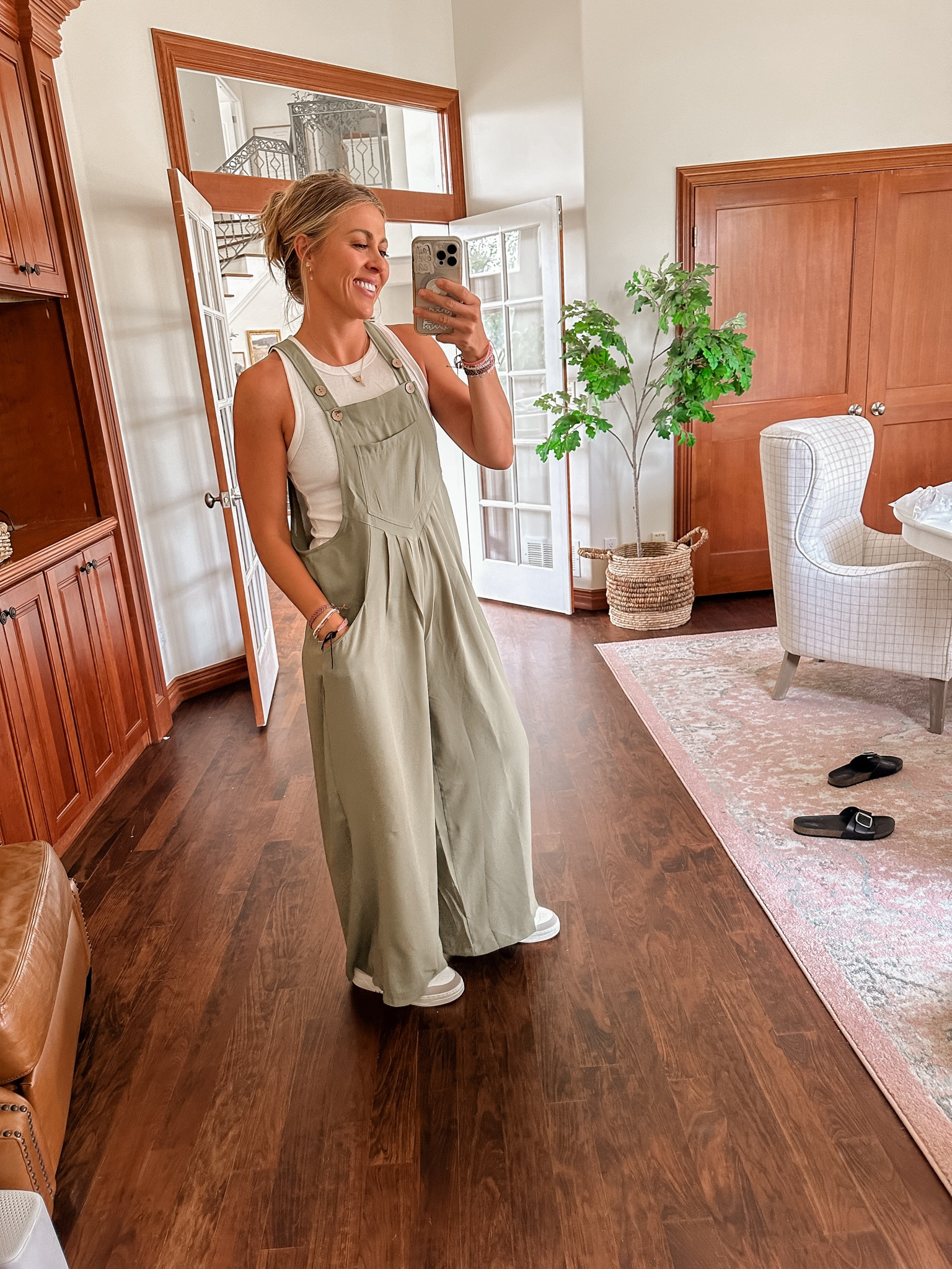 $22 jumpsuit from Walmart!! Wearing medium. Comes in 3 colors  