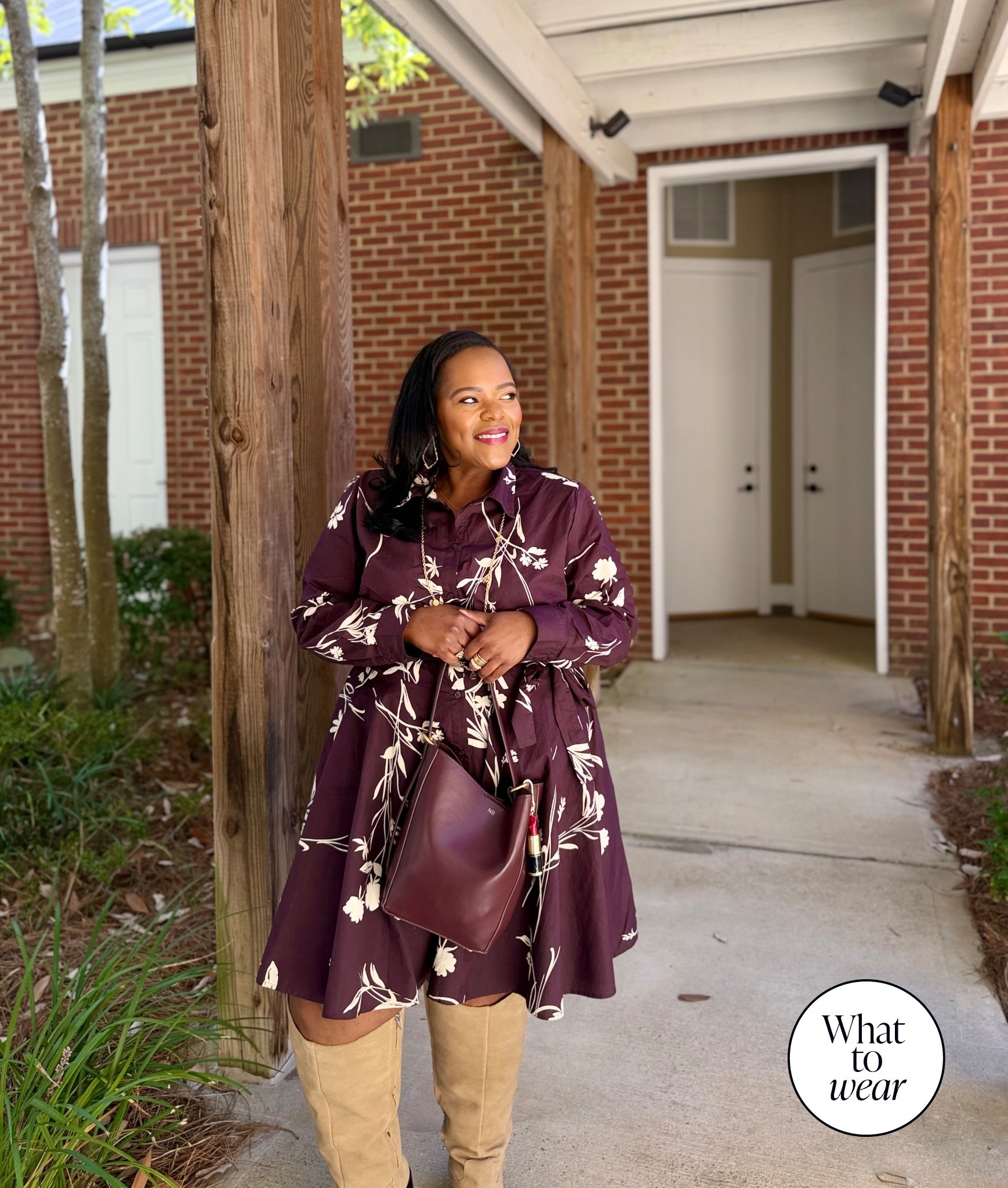 Fall Style OOTD / wearing size xl in dress / and size 8 in extra wide calf dolce vita boots / elevated casual chic / business casual / midsize 

#LTKMidsize #LTKWorkwear #LTKPlusSize