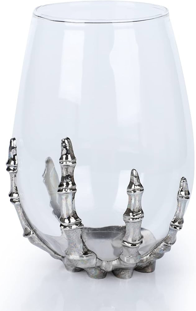 Halloween Skull Wine Glass, Skeleton Ghost Hand Wine Glass, Halloween Drinking Glasses, Skeleton ... | Amazon (US)