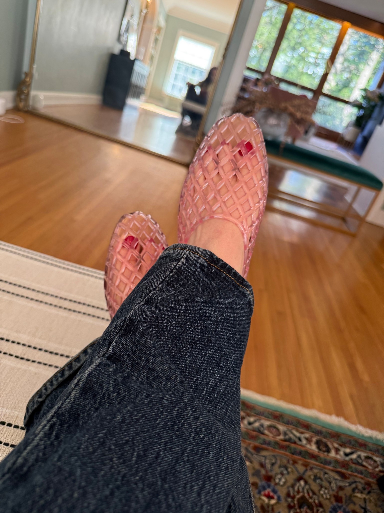 Jelly trend summer flats 

#LTKdayinmylife #LTKSeasonal #LTKOver40