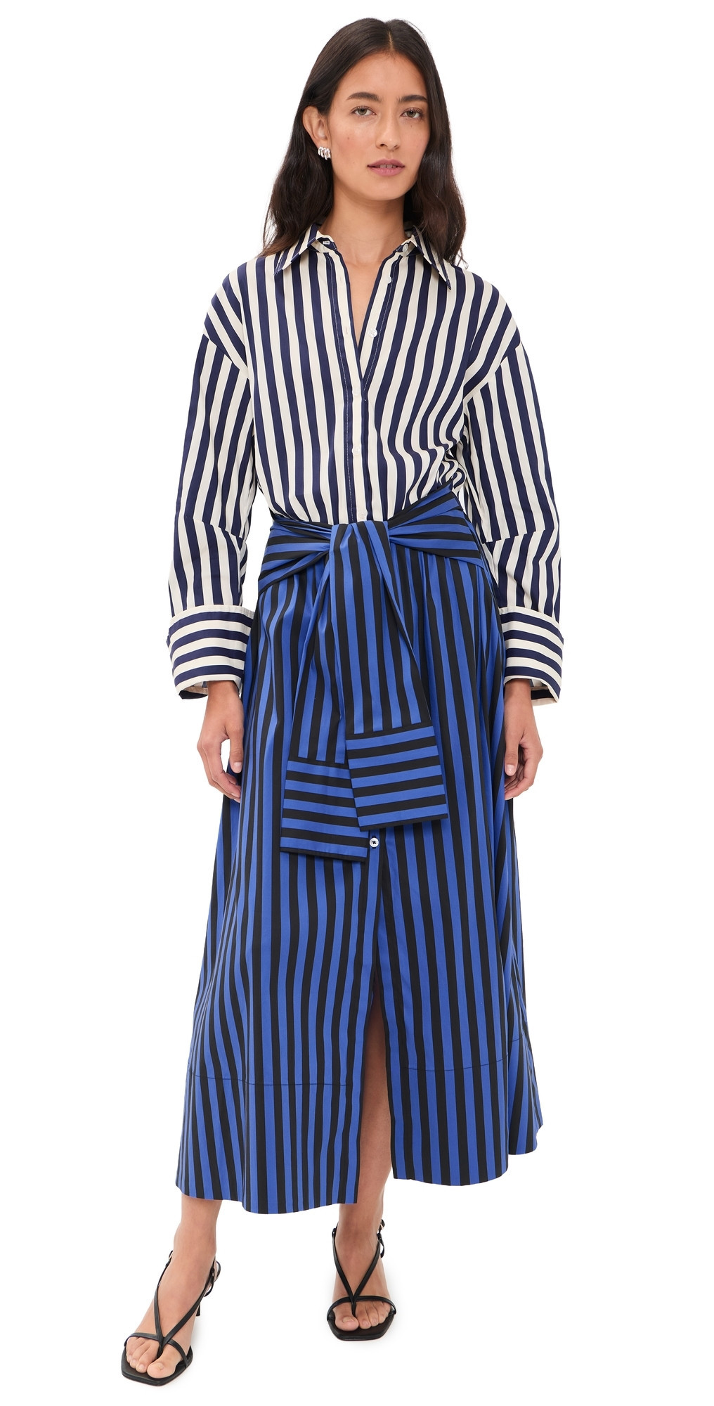 SIMONMILLER Inna Poplin Maxi Dress Cobalt Stripe Combo M | Shopbop
