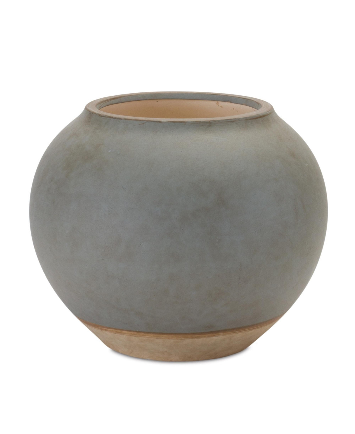 Slickblue Modern Two-Tone Ceramic Vase 8.5 Inch Diameter - Grey | Macy's