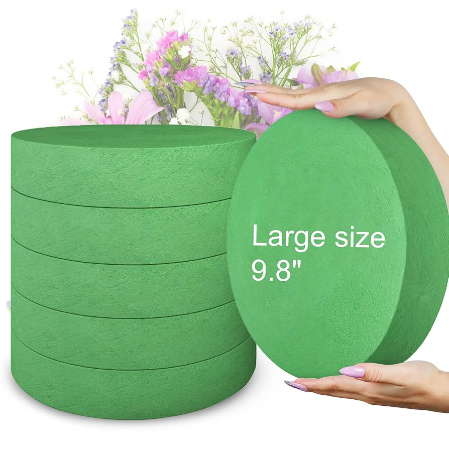 Max Shape 6 Pcs Floral Foam Round Blocks, Large Wet and Dry Green Foam for Artificial and Fresh F... | Amazon (US)