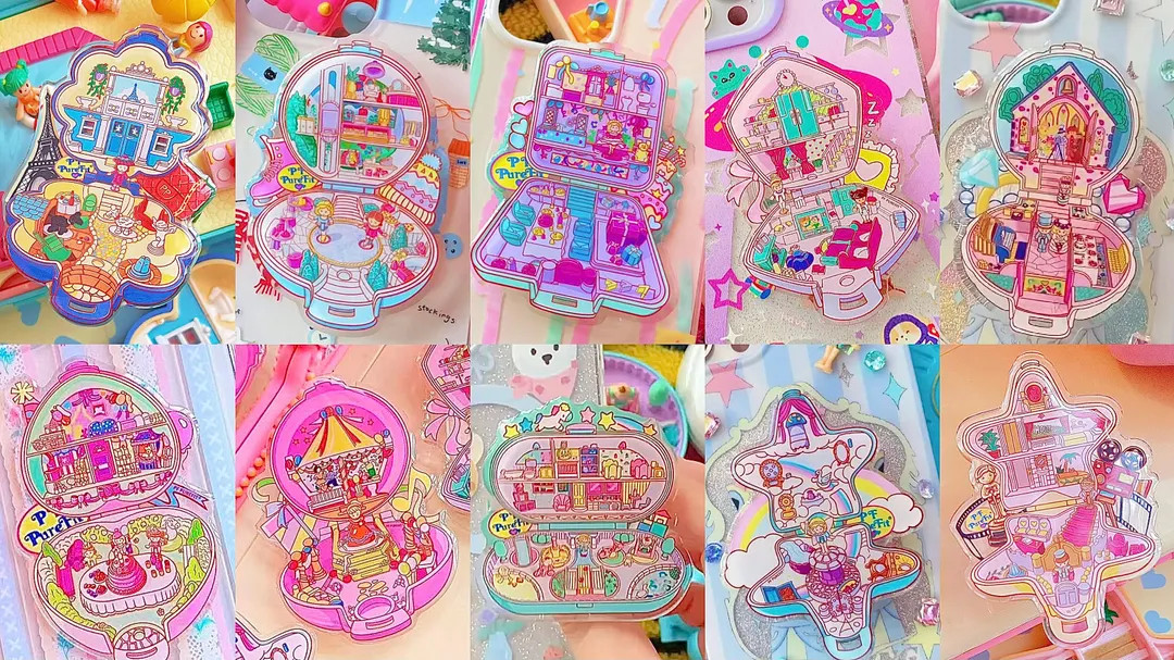 Polly Pocket Phone Grip With Expanding Kickstand Cell Phone Holder Phone Gripper for Back of Phon... | Etsy (US)