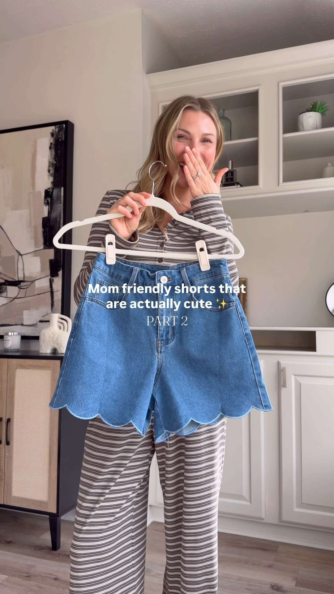 Cute and comfy jean shorts! Wearing 2  

 #LTKootd #LTKmomlife