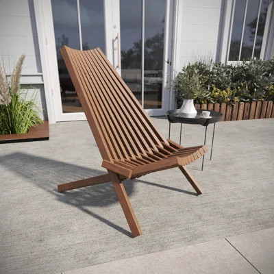 Leilahni Commercial Indoor/Outdoor Low Profile Acacia Wood Patio Folding Chair | Wayfair North America