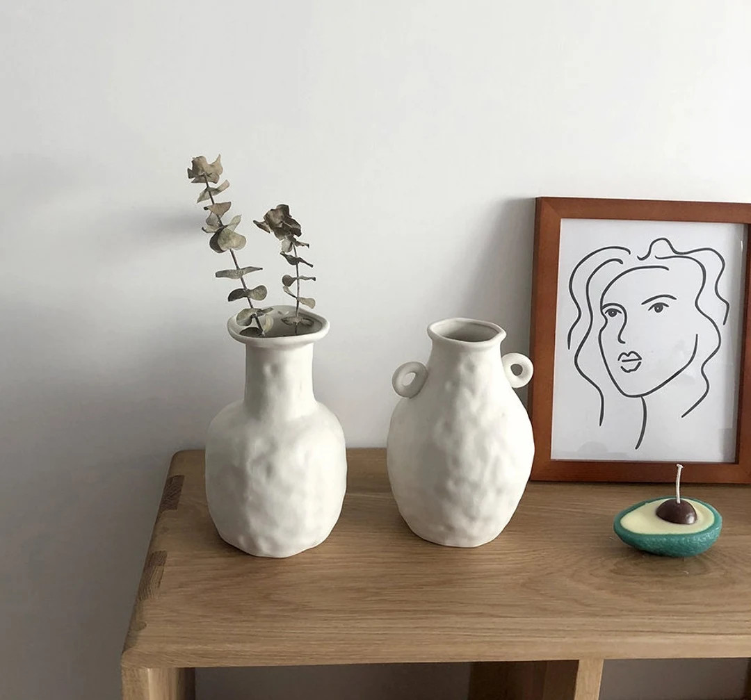 White Ceramic Vase  White Ceramic Planter  Stone Vase  - Etsy Australia | Etsy (AU)