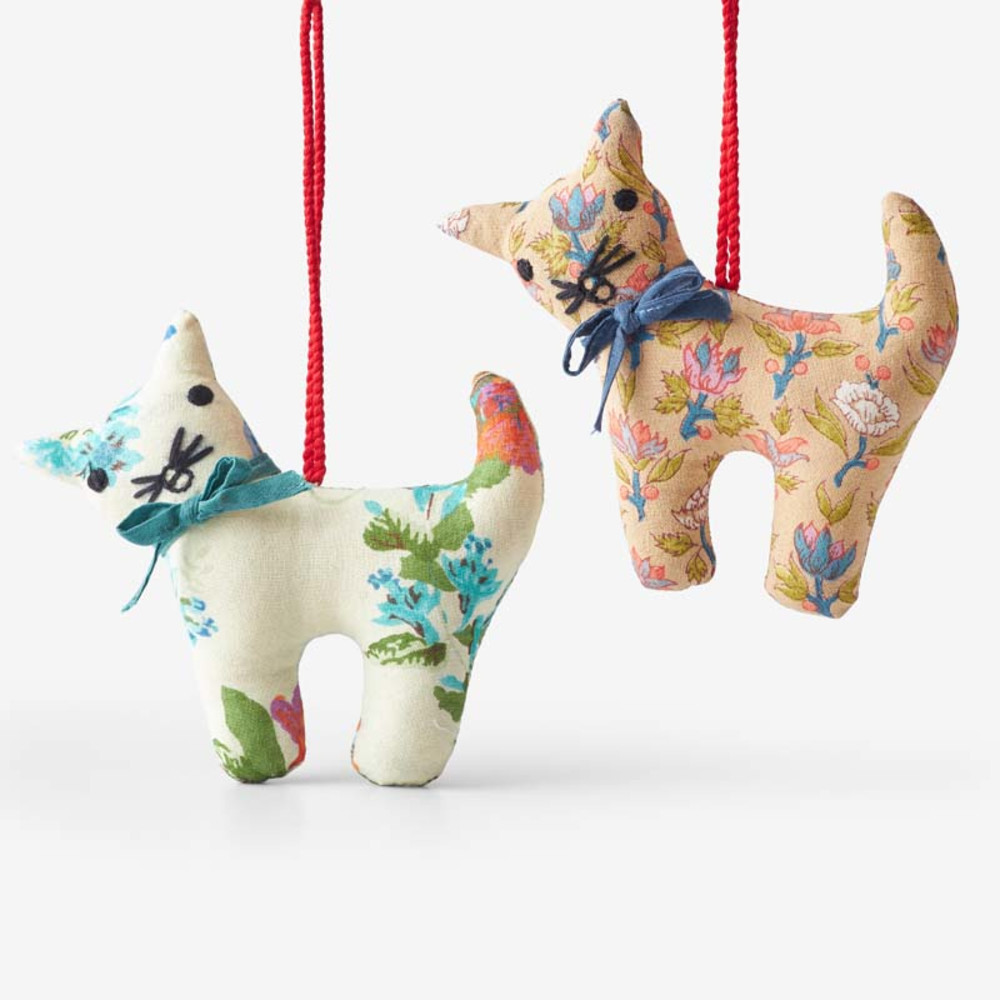 Quilted Ornaments, Set of 2 - Cats | The Company Store