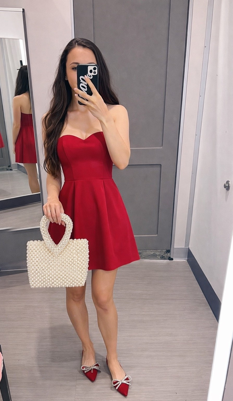 Target Valentines Day outfit inspiration! This pearl heart bag is gorgeous with sparky red mule flats. This strapless red dress with the heart neckline is beautiful too! 

#LTKootd #LTKSeasonal #LTKgrwm