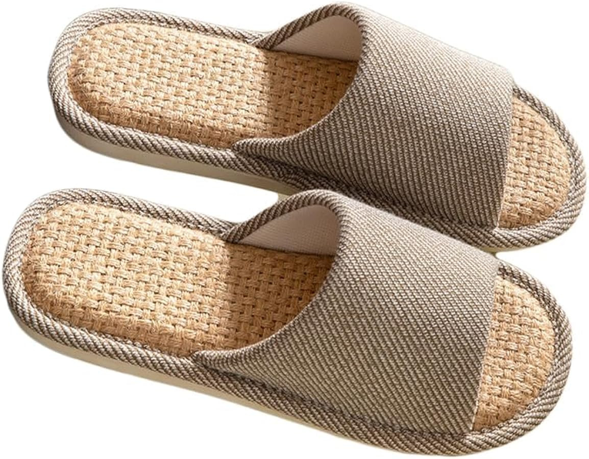 Linen Slippers - Indoor Summer Silent Slippers For Women And Men | Amazon (US)
