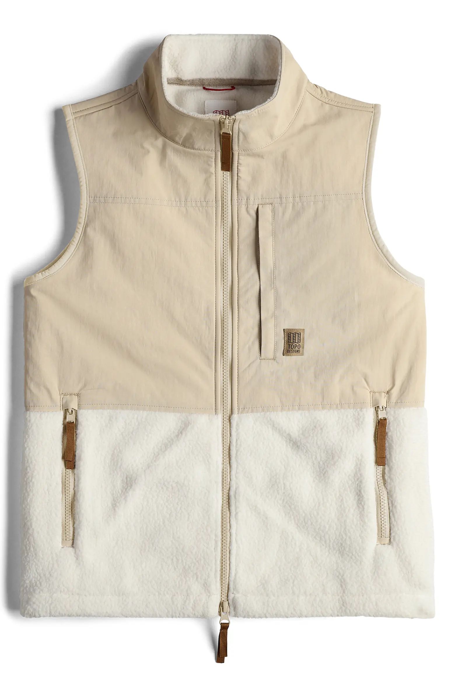 Subalpine Water-Resistant Vest with High Pile Fleece Trim | Nordstrom