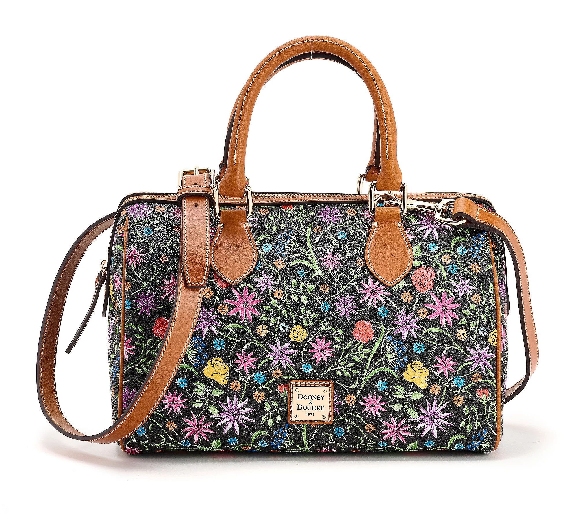 As Is Dooney & Bourke Coated CottonWildflower Barrel Satchel | QVC