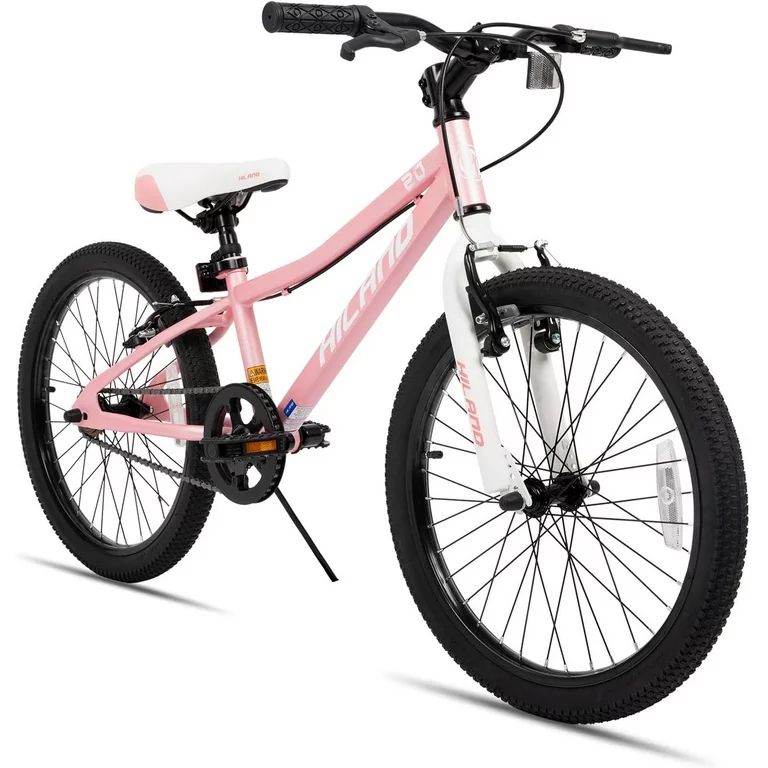 Hiland 20 inch Kids Mountain Bike for Girls Boys with Dual Handbrakes Kickstand, Black Blue Pink ... | Walmart (US)