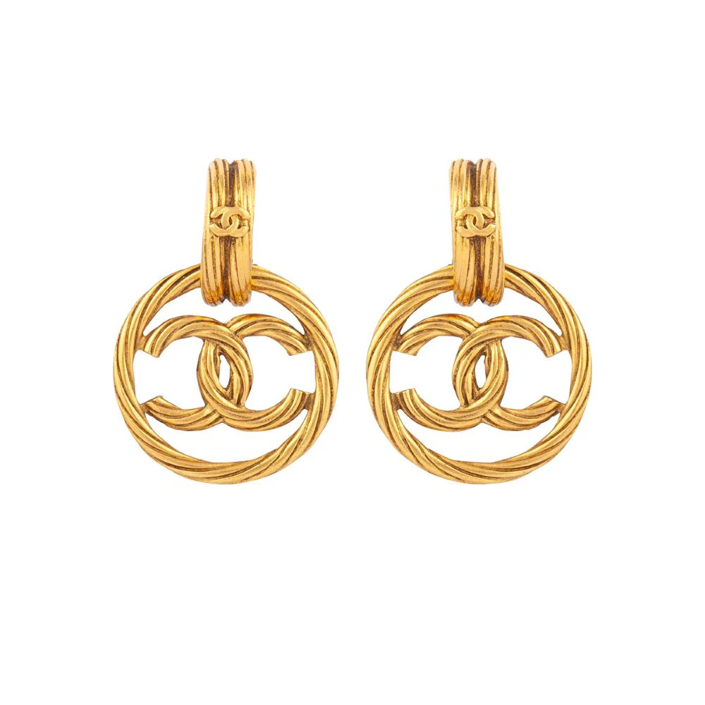 1993 Vintage Chanel Door Knocker Clip-On Earrings | Susan Caplan