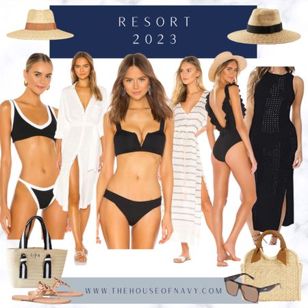 Womens swim and resort 2023. Black and white swim and coverups for vacation, spring break, and the pool  

#LTKstyletip #LTKSeasonal #LTKswim