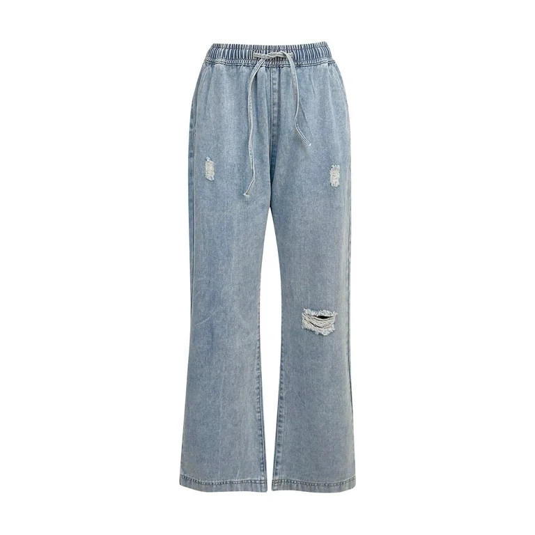 VBVC No Boundaries Women's Drawstring High Waisted Jeans,Y2k Sexy Butt Lift Denim Pants For Women... | Walmart (US)