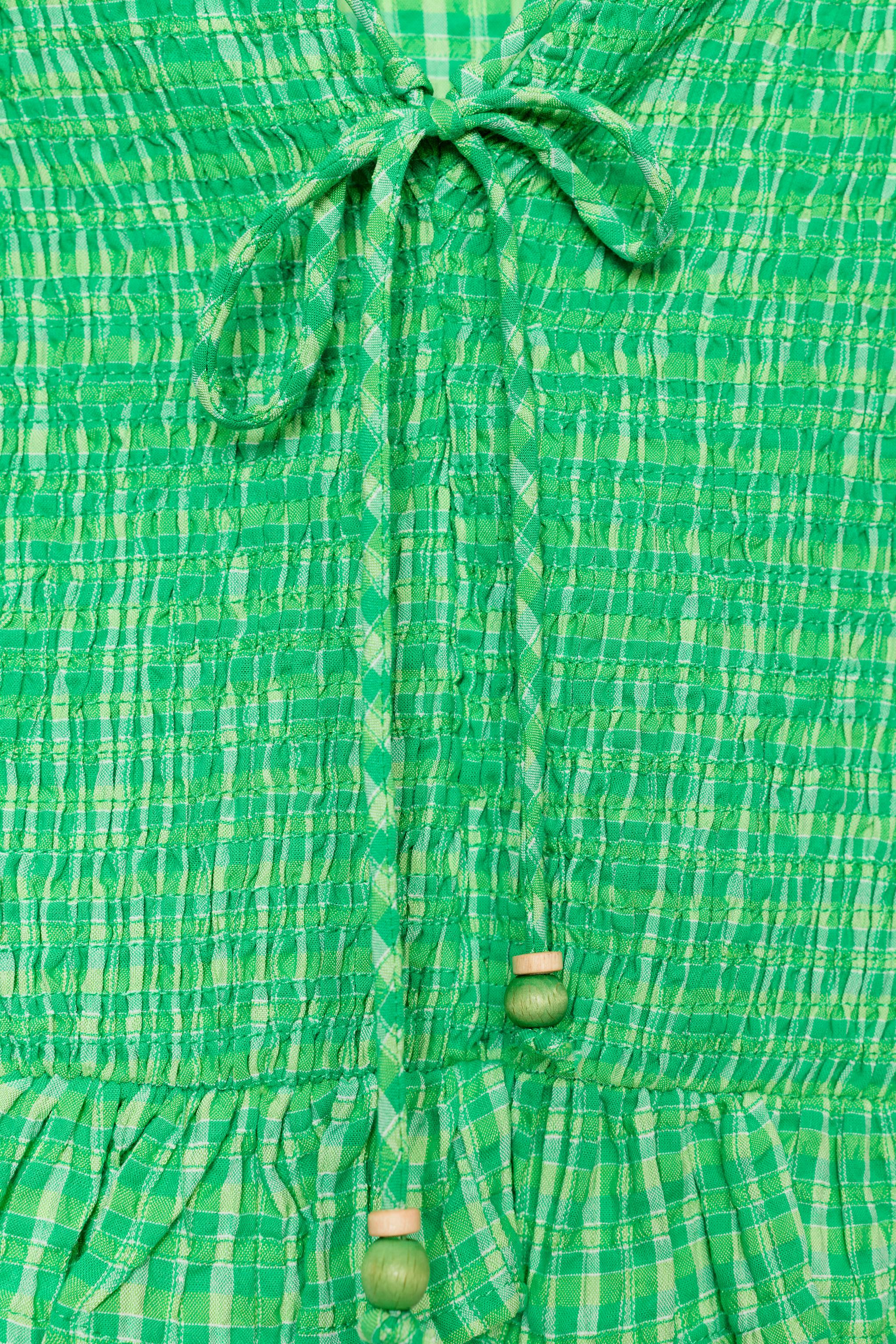 GINGHAM SMOCKED TOP | Zara US