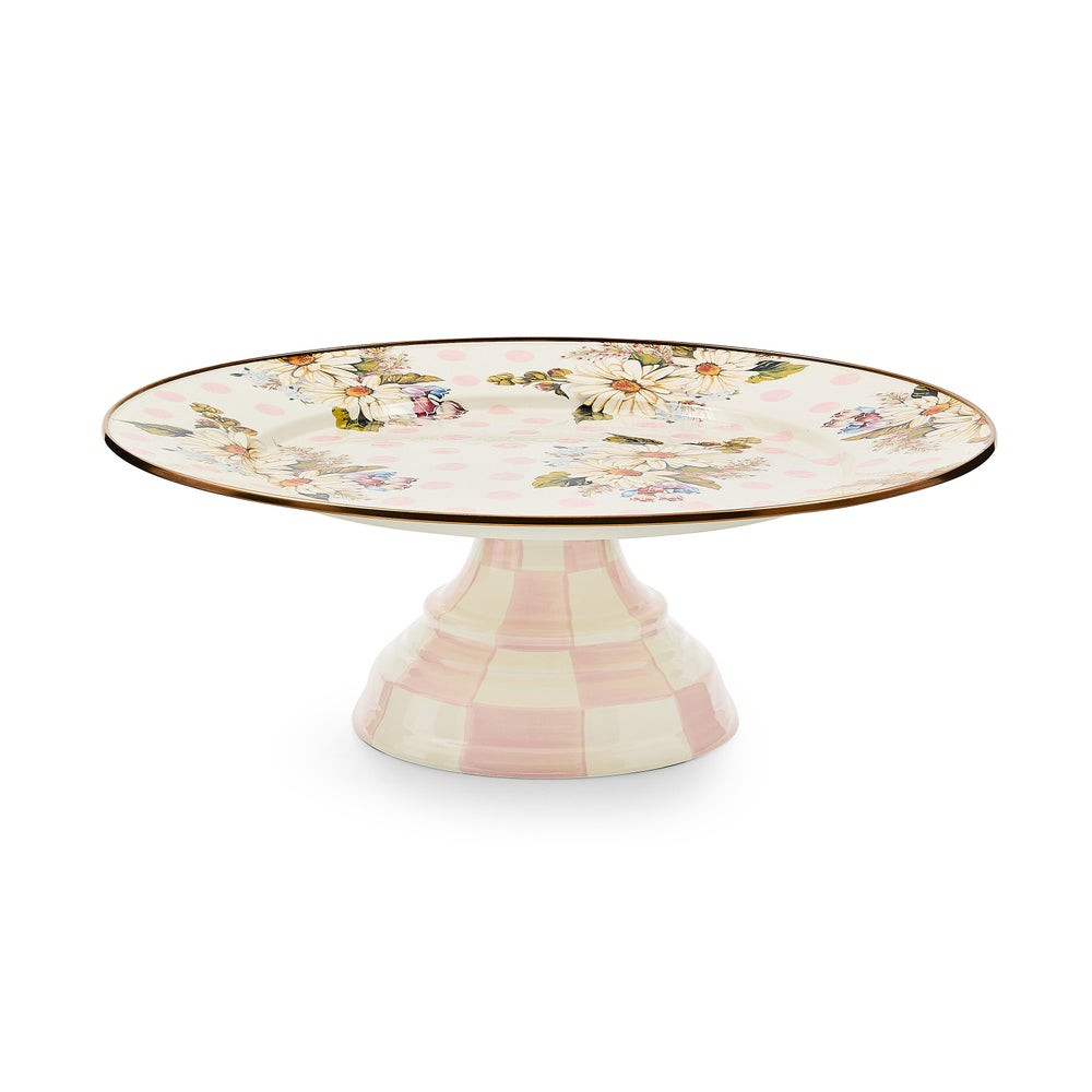 Wildflowers Pink Large Pedestal Platter | MacKenzie-Childs