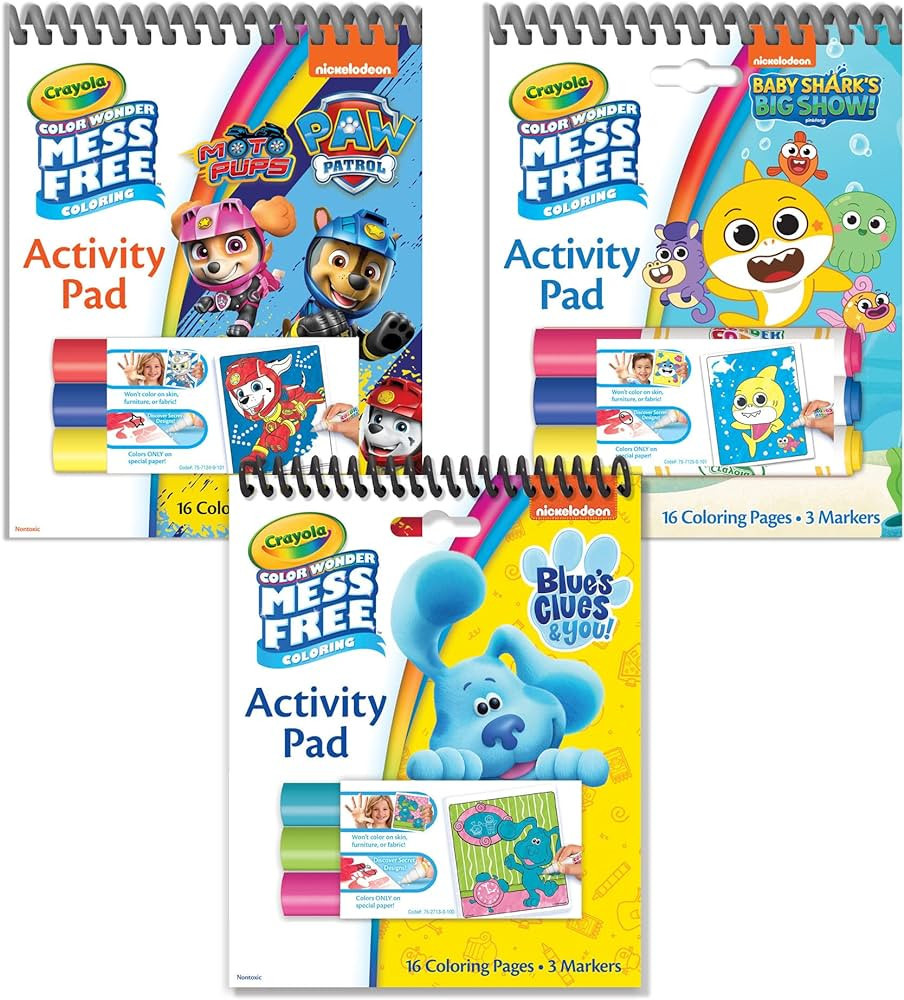 Crayola Nickelodeon Color Wonder Bundle (Set of 3), Mess Free Activity Pads & Markers, Holiday Gi... | Amazon (US)