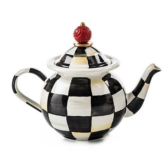 MacKenzie-Childs | Courtly Check Enamel Tea for Me Pot | MacKenzie-Childs