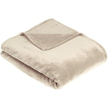 Pinzon Velvet Plush Blanket - Throw, Sand | Amazon (US)