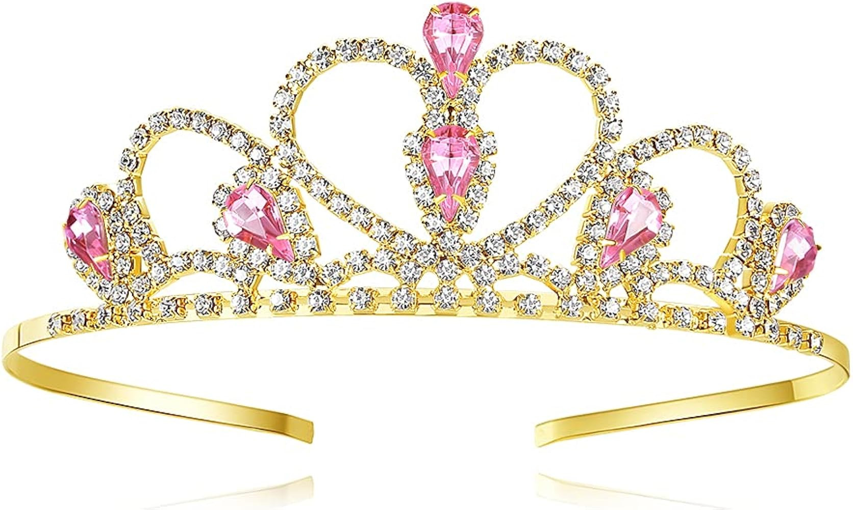 Lovelyshop Colorful Gems Gold Rhinestone Tiara for Little Kid Big Kid Prom Birthday Princess Crow... | Amazon (US)