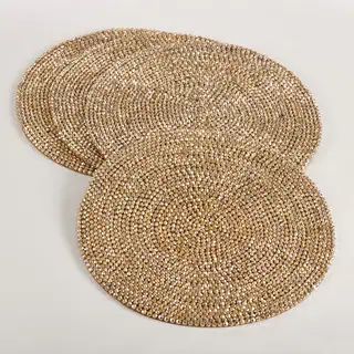 Beaded Design Placemat (Set of 4) (Gold) | Bed Bath & Beyond