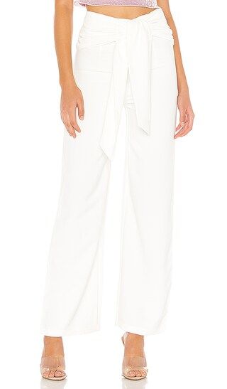 Jordayn Tie Waist Pants in White | Revolve Clothing (Global)