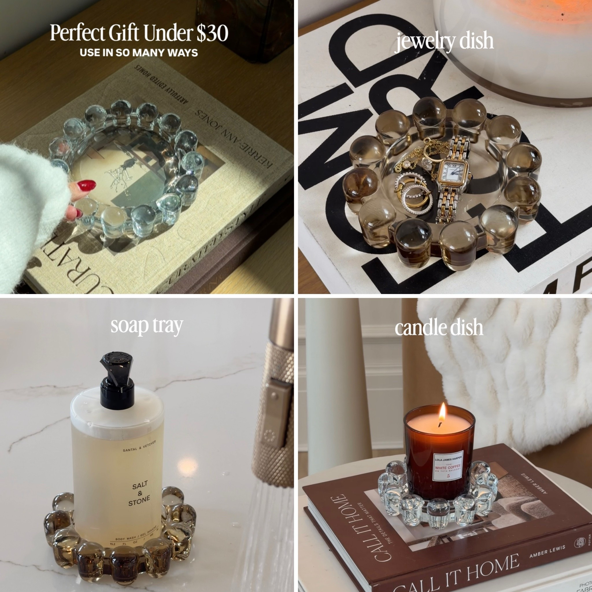 The best gift idea under $30!  This luxe bubble dish is perfect as a candle holder, soap holder, jewelry dish. 

Gift for her, hostess gift, home gift, mom gift, friend gift @Alice Lane Amazon home

#LTKSeasonal #LTKHome