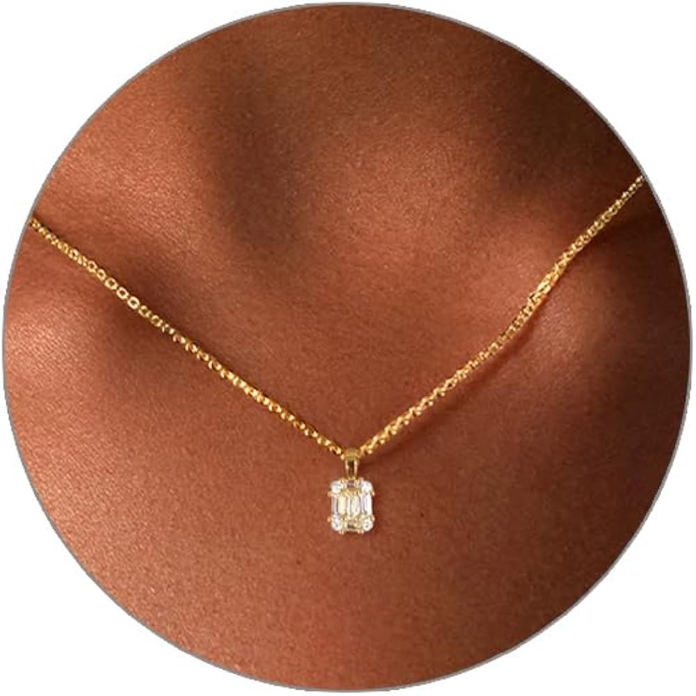Diamond Pendant Gold Necklace for Women\uff0cDainty 18k Gold Plated Choker Necklaces Simple Gold ... | Amazon (US)