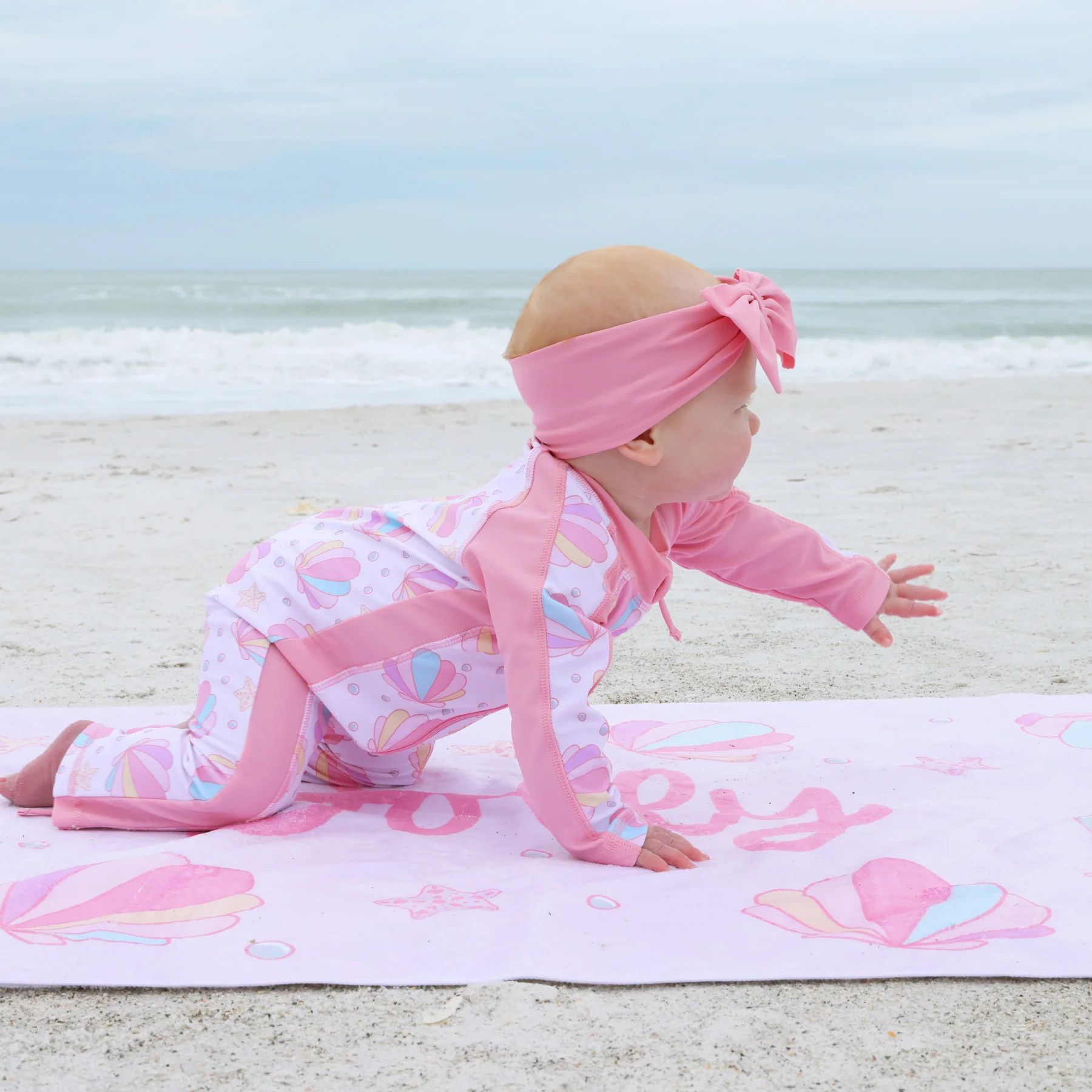 Shell Yeah! Personalized Kids Beach Towel | Caden Lane