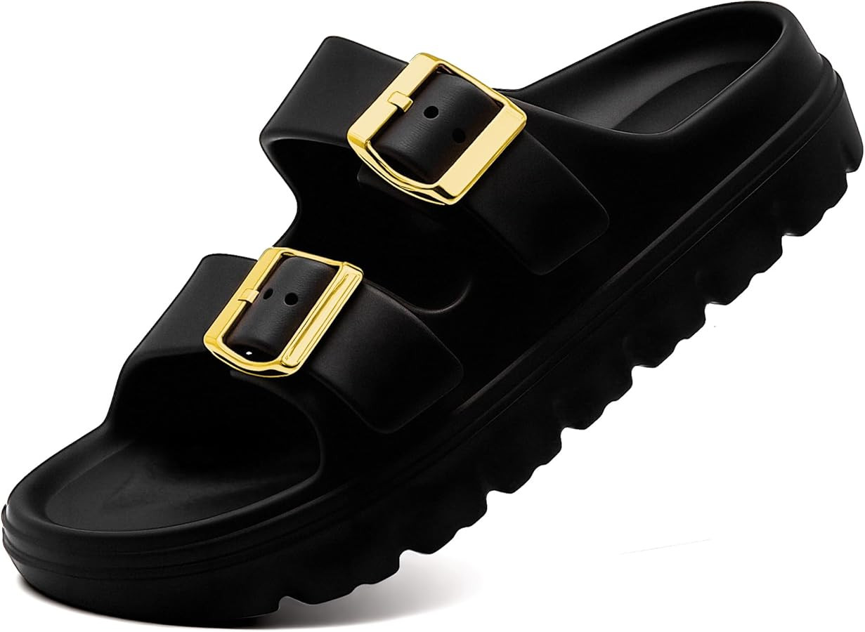 Women's Adjustable Double Strap Orthopedic Sandals - Waterproof High-Resilience EVA Platform Slid... | Amazon (US)