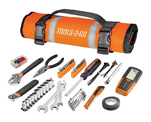 Tools-2-Go Tool 83 Piece Set with Roll-Up Pouch, Wrenches, Pliers, Work Light, Sockets, and Bits for Motorcycle, Car, Truck, ATV - 240119 | Amazon (US)