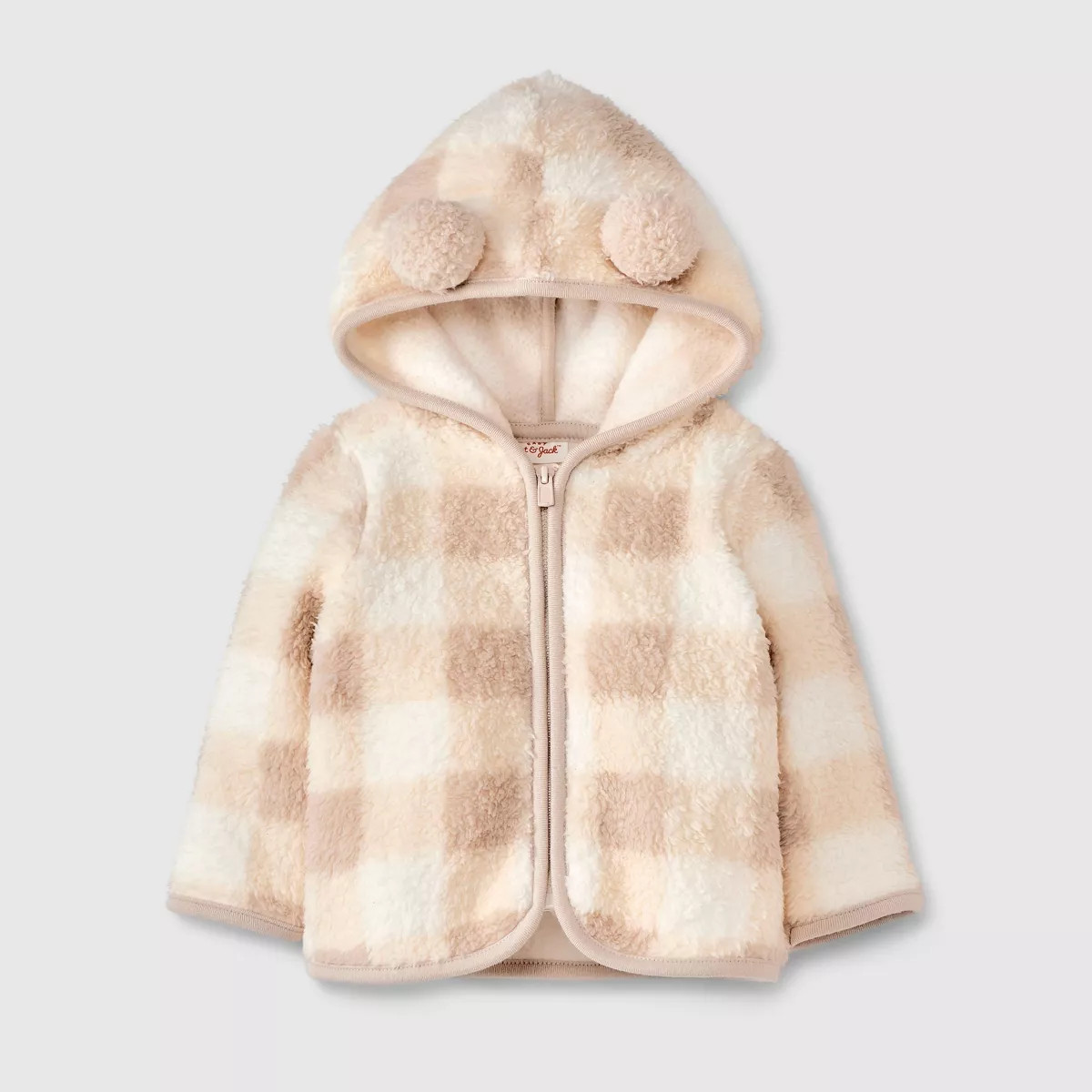 Baby Faux Fur Layered Jacket - Cat & Jack™ Light Beige | Target