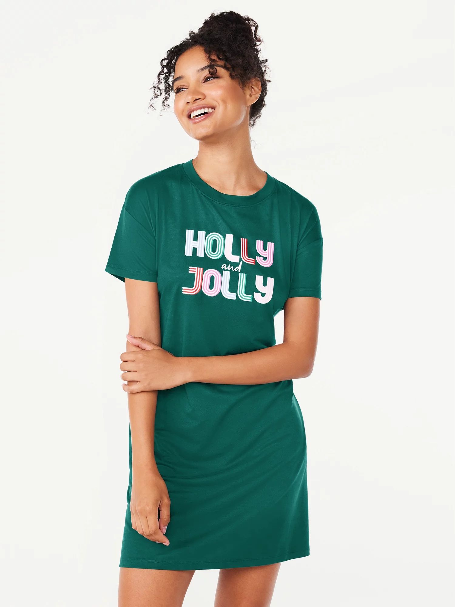 Joyspun Women’s Short Sleeve Sleep Shirt, Sizes S to 3X | Walmart (US)