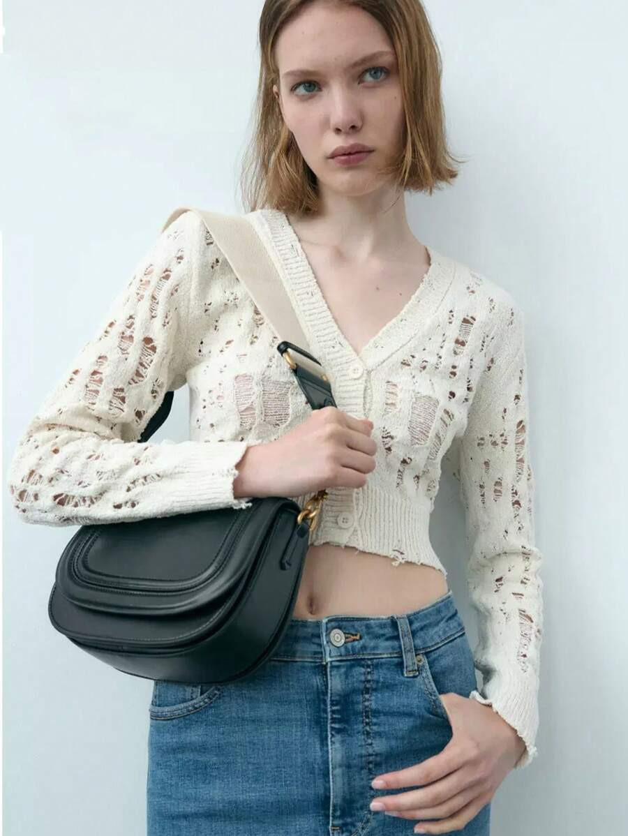 Women's Saddle Bag Shoulder Bag, Trending , Adjustable Wide Strap Crossbody Under-Arm Bag, 2024 N... | SHEIN