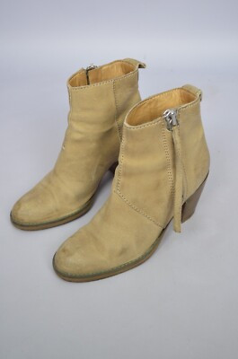 Acne Studios Pistol Tan Beige Side Zip Ankle Heel Boots Size 37/US7 Designer | eBay AU