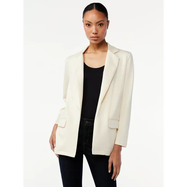 Scoop Women's Scuba Knit Blazer | Walmart (US)