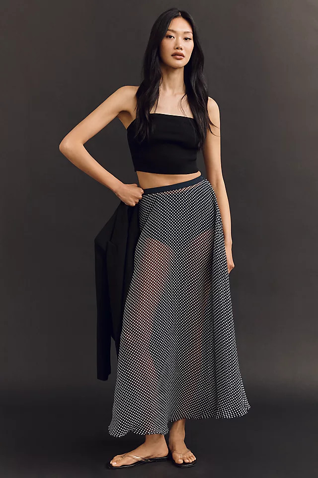 Sheer Dot Maxi Skirt | Anthropologie (US)